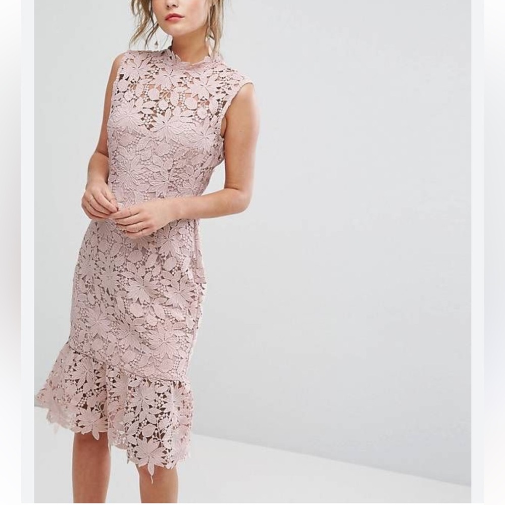 Asos Paper Dolls Lace Dress in Soft Pink